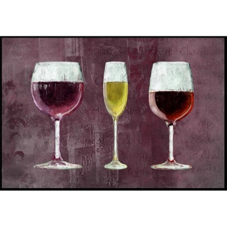 Carolines Treasures Carolines Treasures SB3073MAT Three Glasses of Wine Purple Indoor or Outdoor Mat SB3073MAT